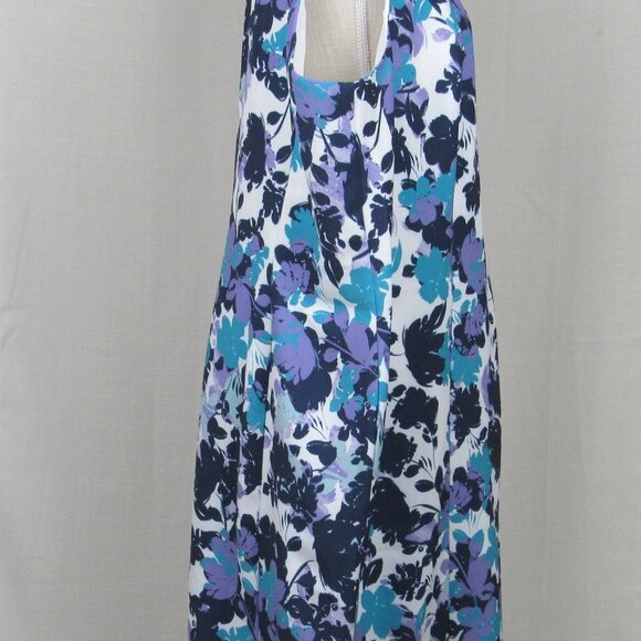 Jessica London Floral Multicolored Sleeveless Fully Lined Sleeveless Sheath Dres - Picture 6 of 9